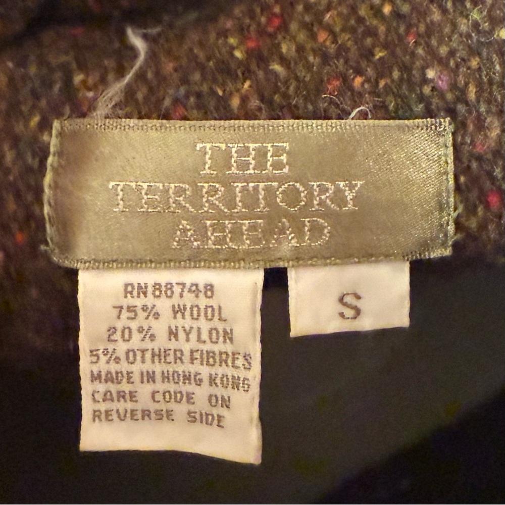 The Territory Ahead Women’s Wool Blend Brown Tweed Collared Toggle Coat, Size S - Picture 8 of 10